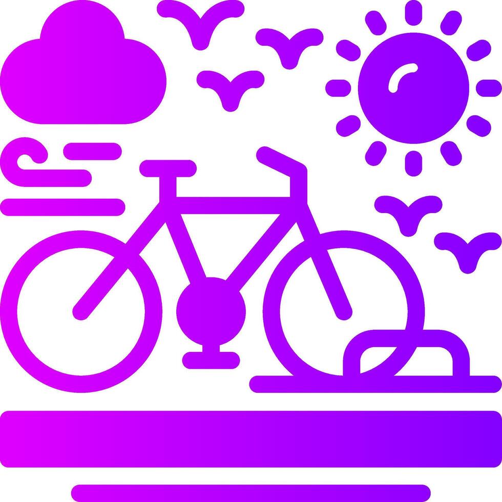 bicicleta estante sólido multi degradado icono vector