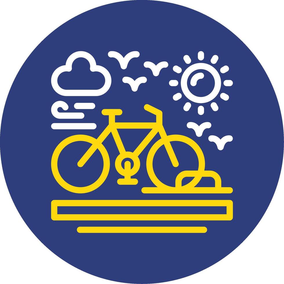 Bicycle rack Dual Line Circle Icon vector