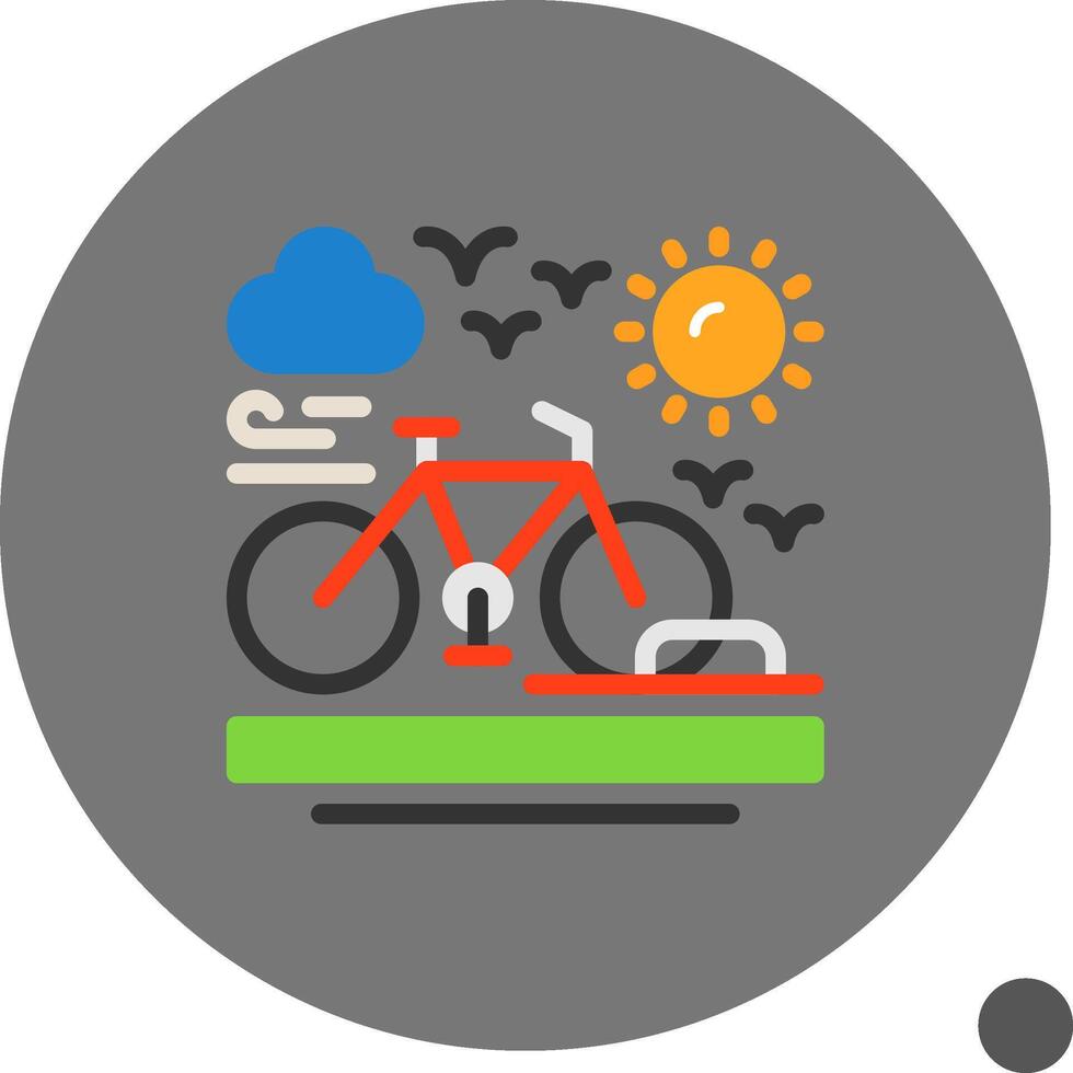 bicicleta estante plano sombra icono vector