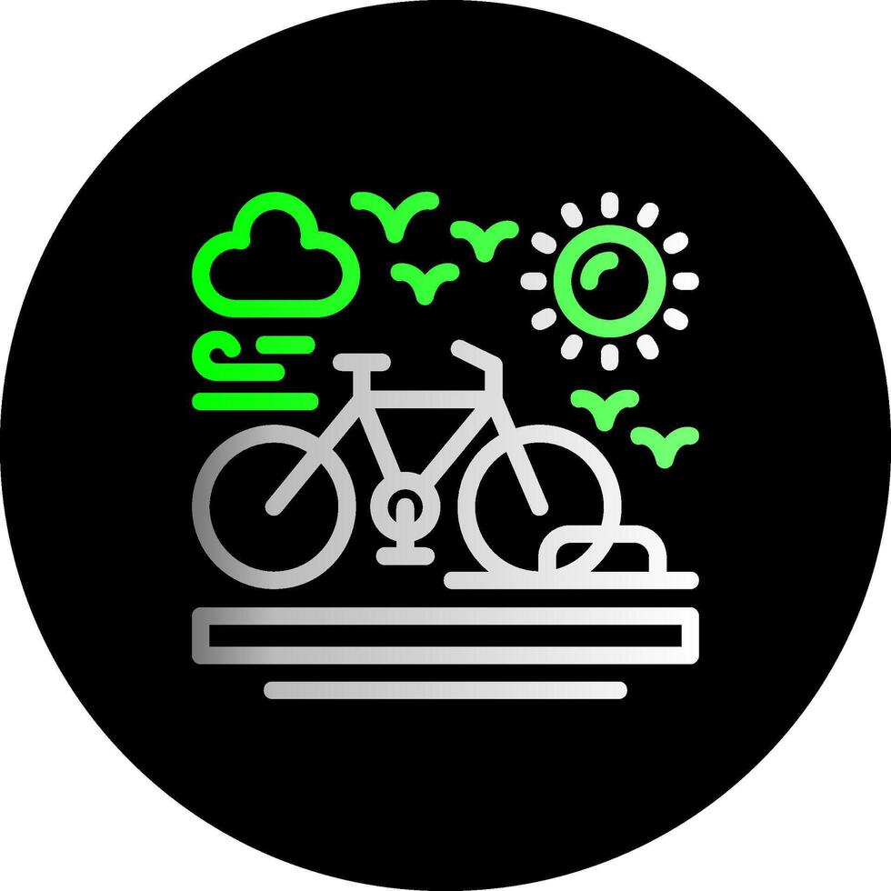 bicicleta estante doble degradado circulo icono vector