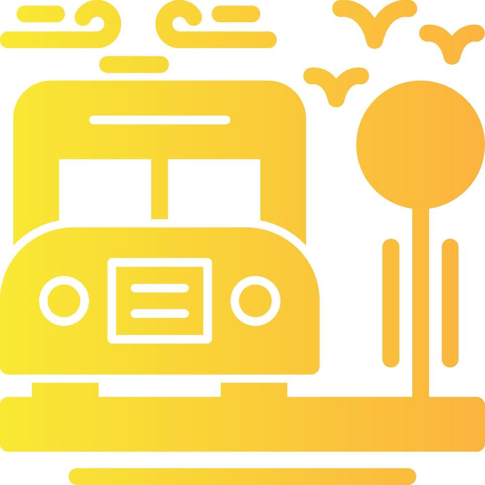 Bus stop Solid Multi Gradient Icon vector