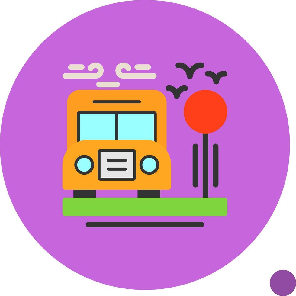 Bus stop Flat Shadow Icon vector
