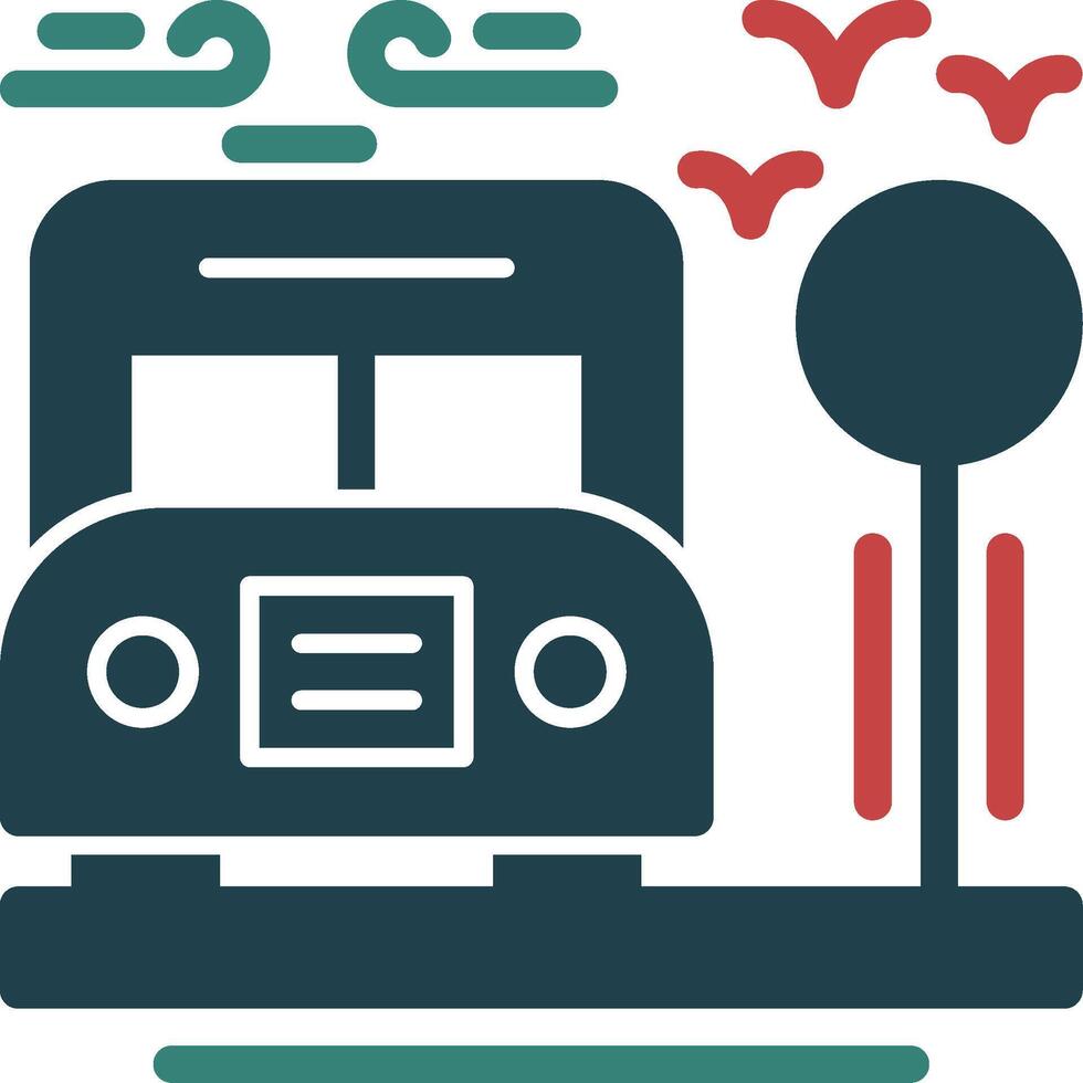 Bus stop Glyph Two Color Icon vector