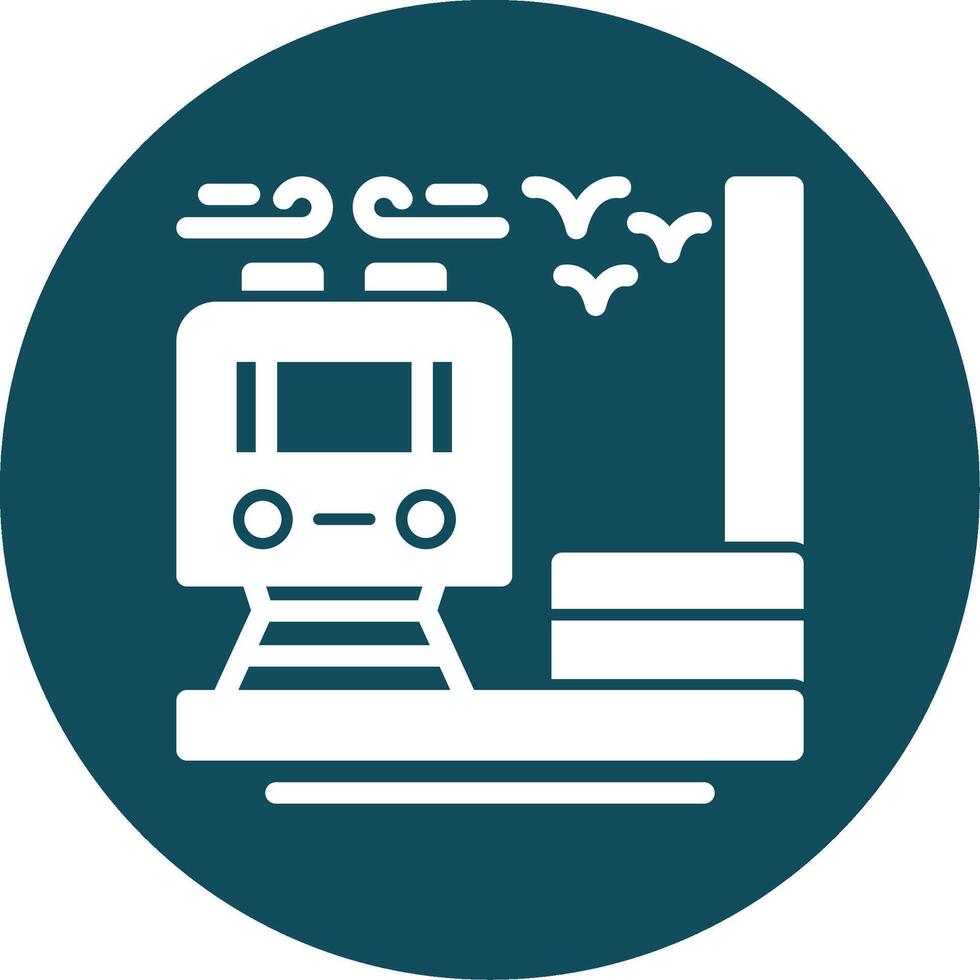 Train station Glyph Circle Icon vector