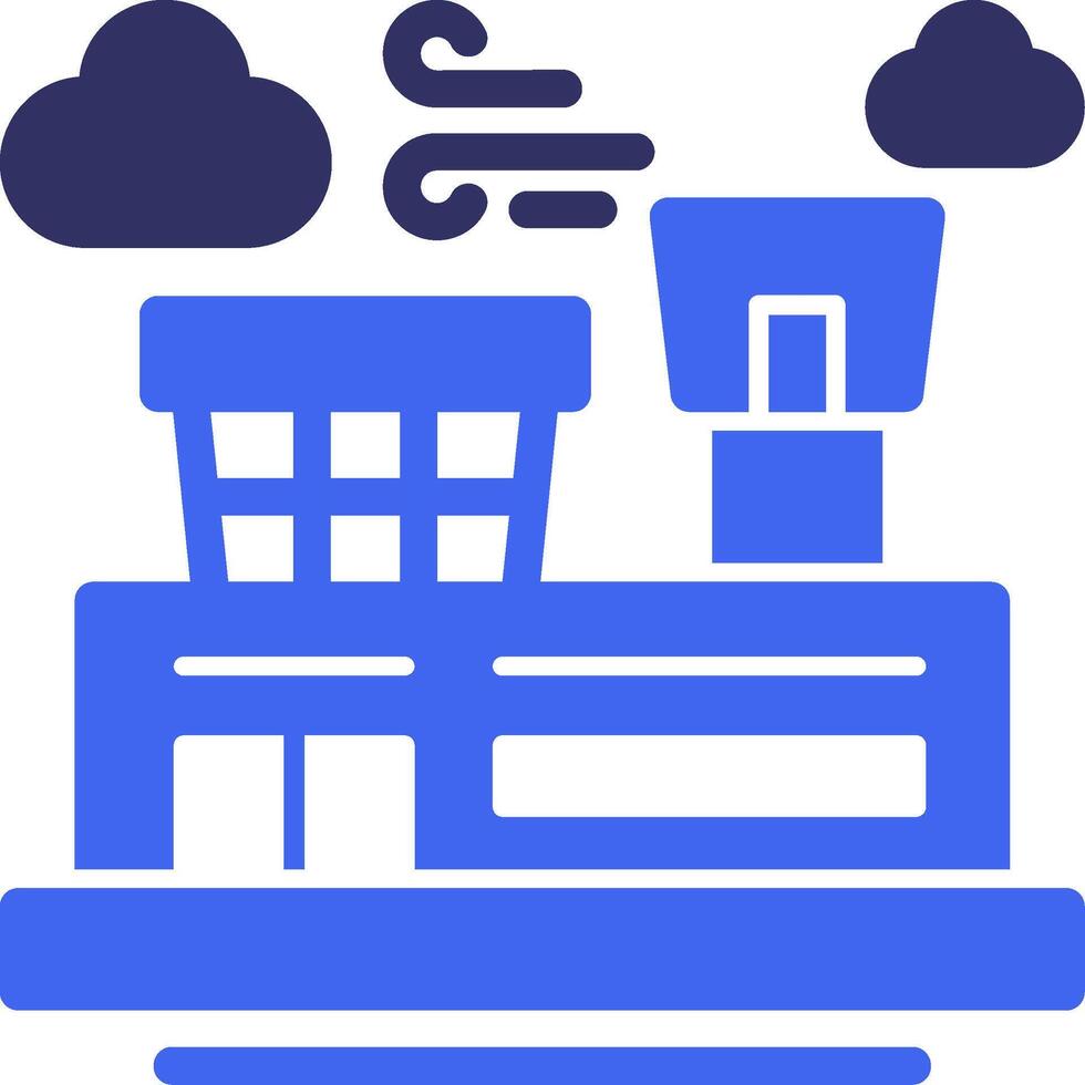 Airport Solid Two Color Icon vector