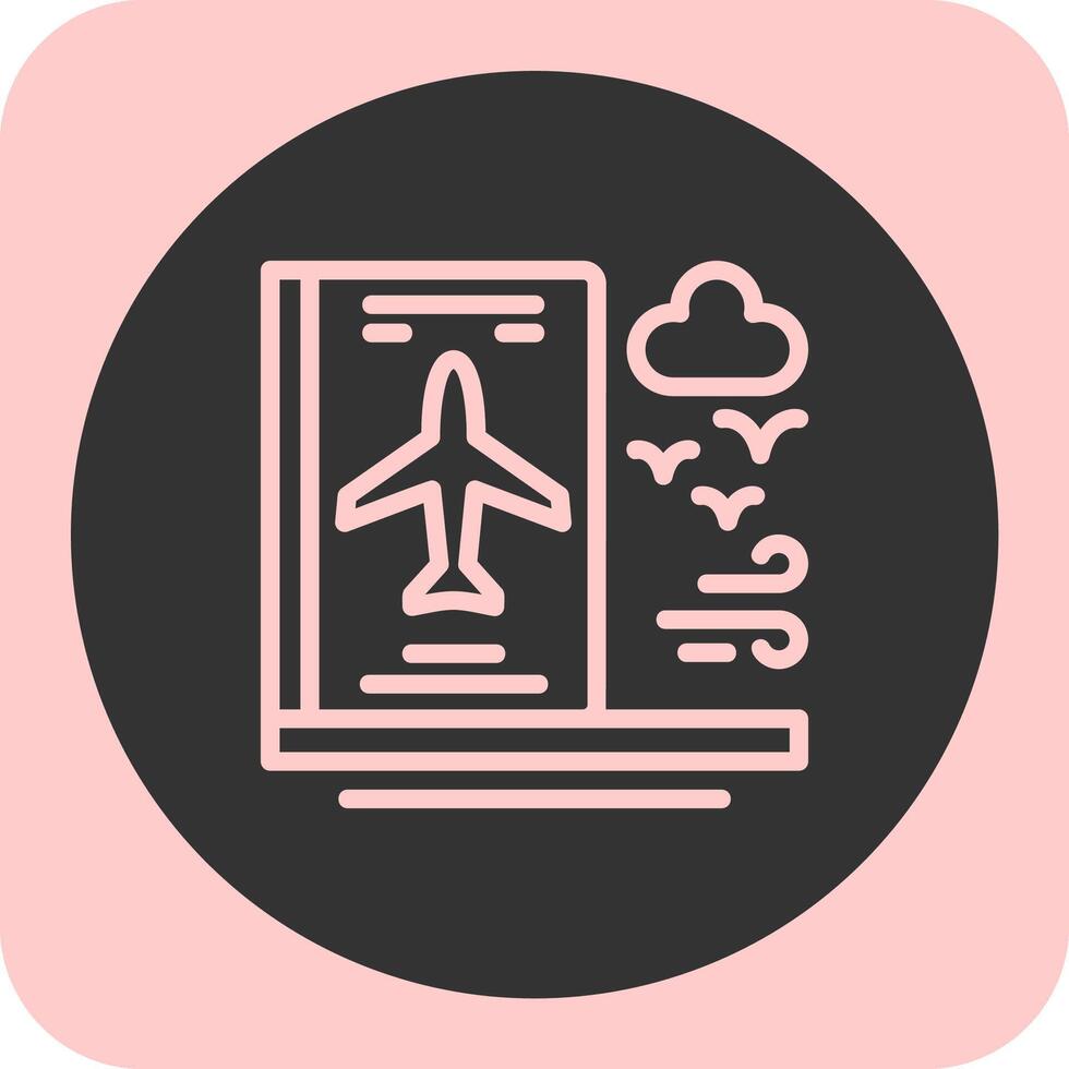 Passport Linear Round Icon vector