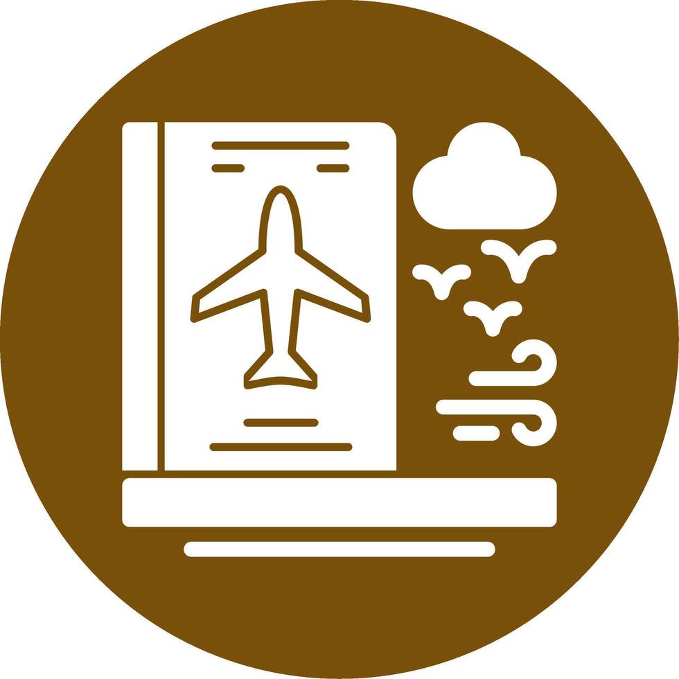 Passport Glyph Circle Icon vector