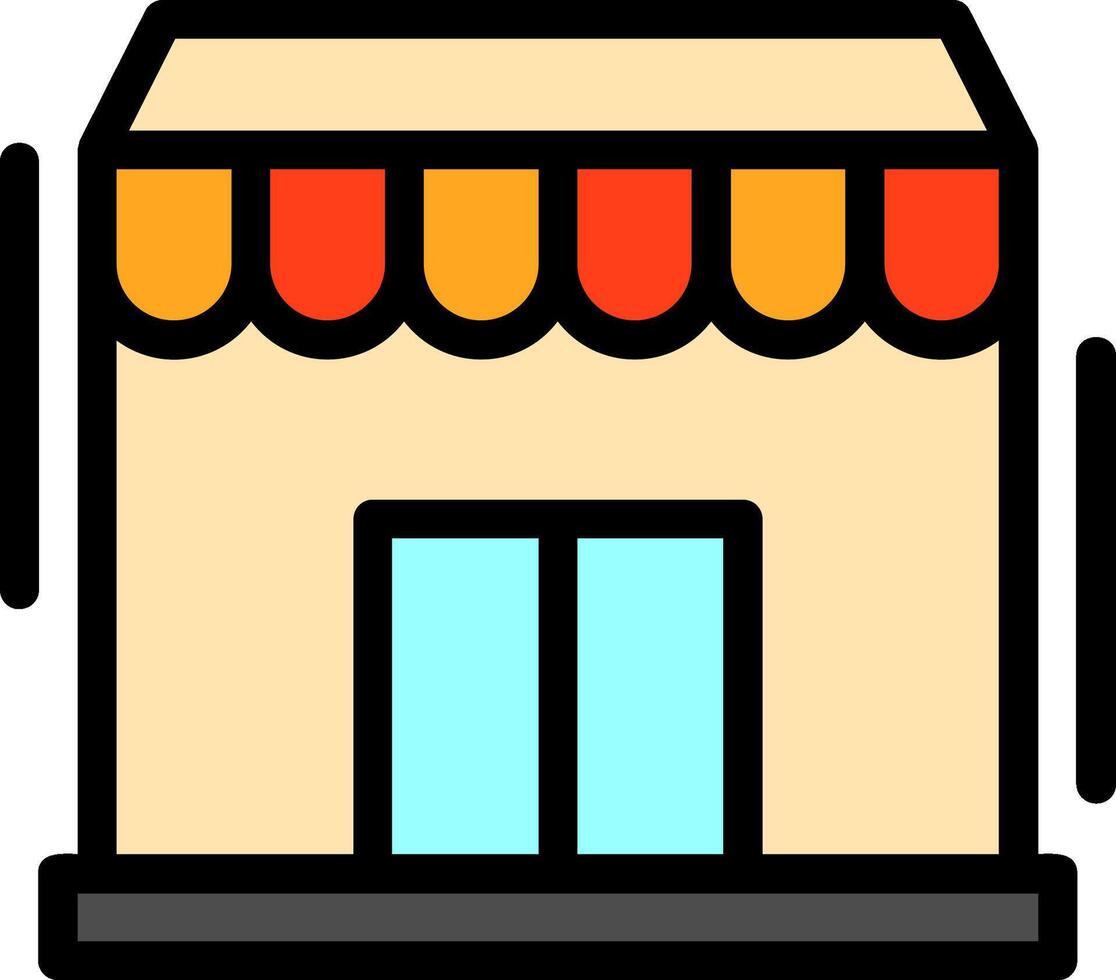 Storefront Line Filled Icon vector