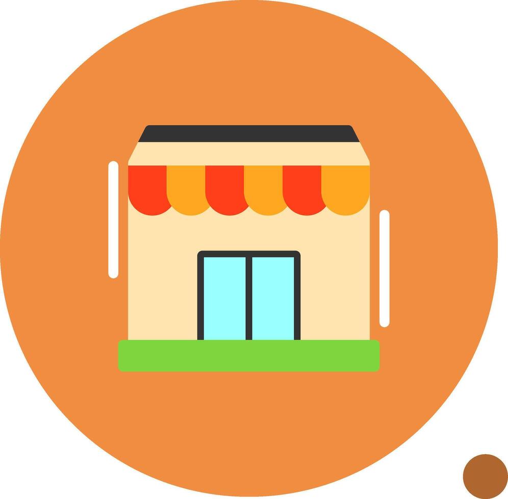 Storefront Flat Shadow Icon vector