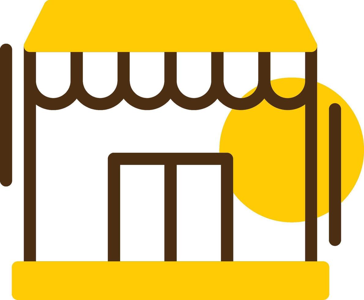 Storefront Yellow Lieanr Circle Icon vector