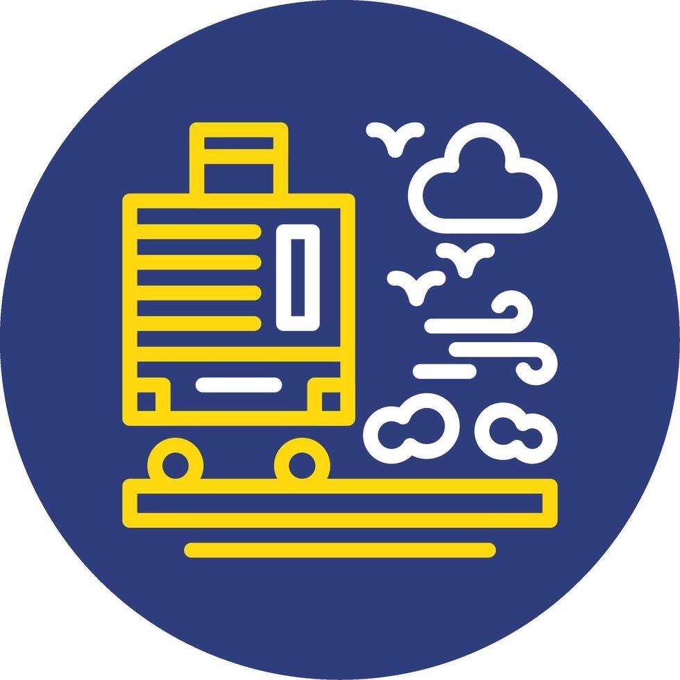 Suitcase Dual Line Circle Icon vector
