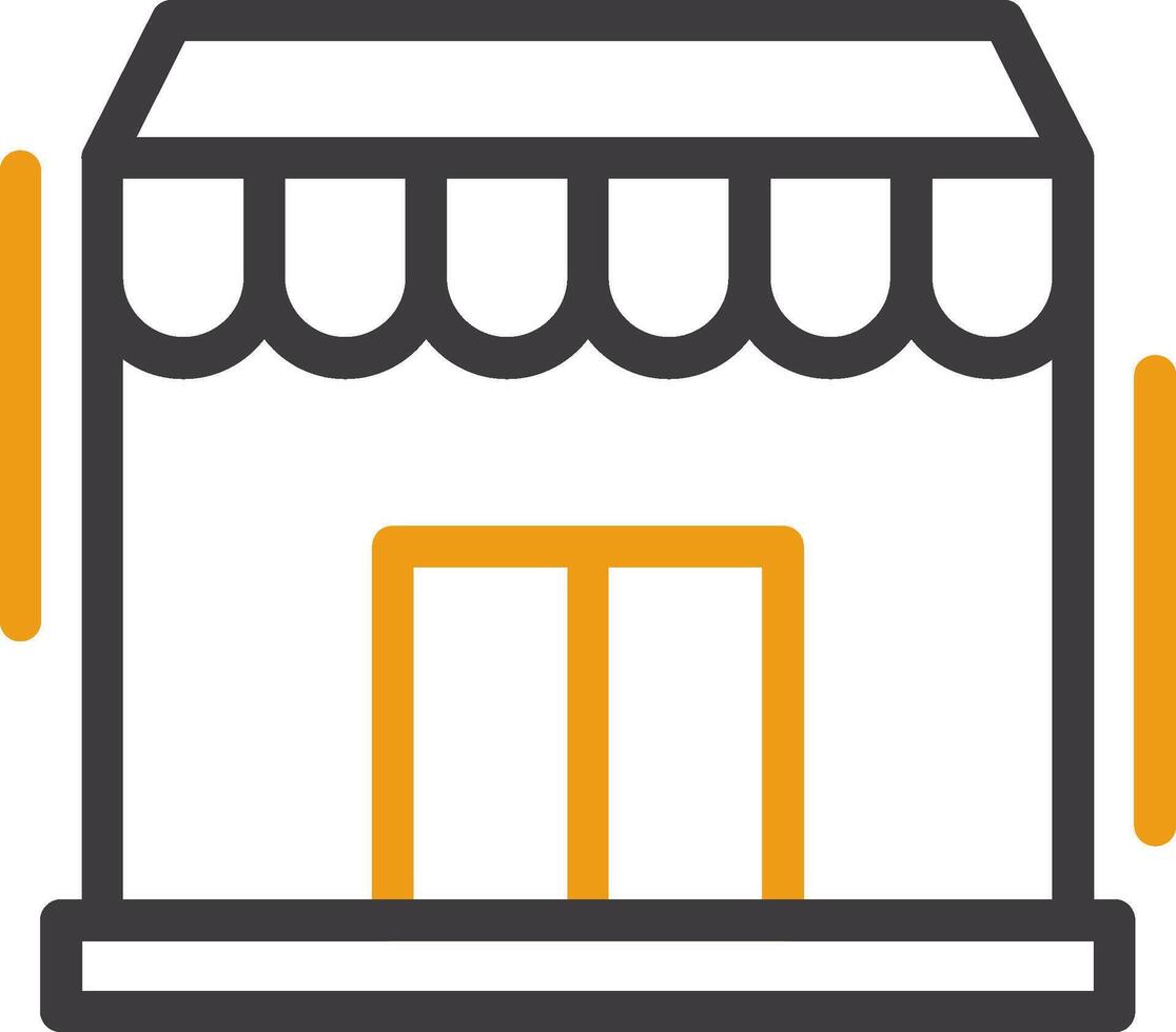Storefront Line Circle Icon vector
