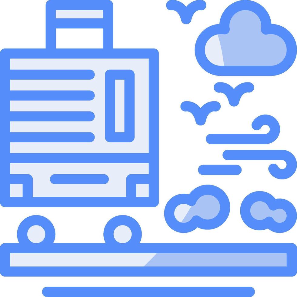 Suitcase Line Filled Blue Icon vector