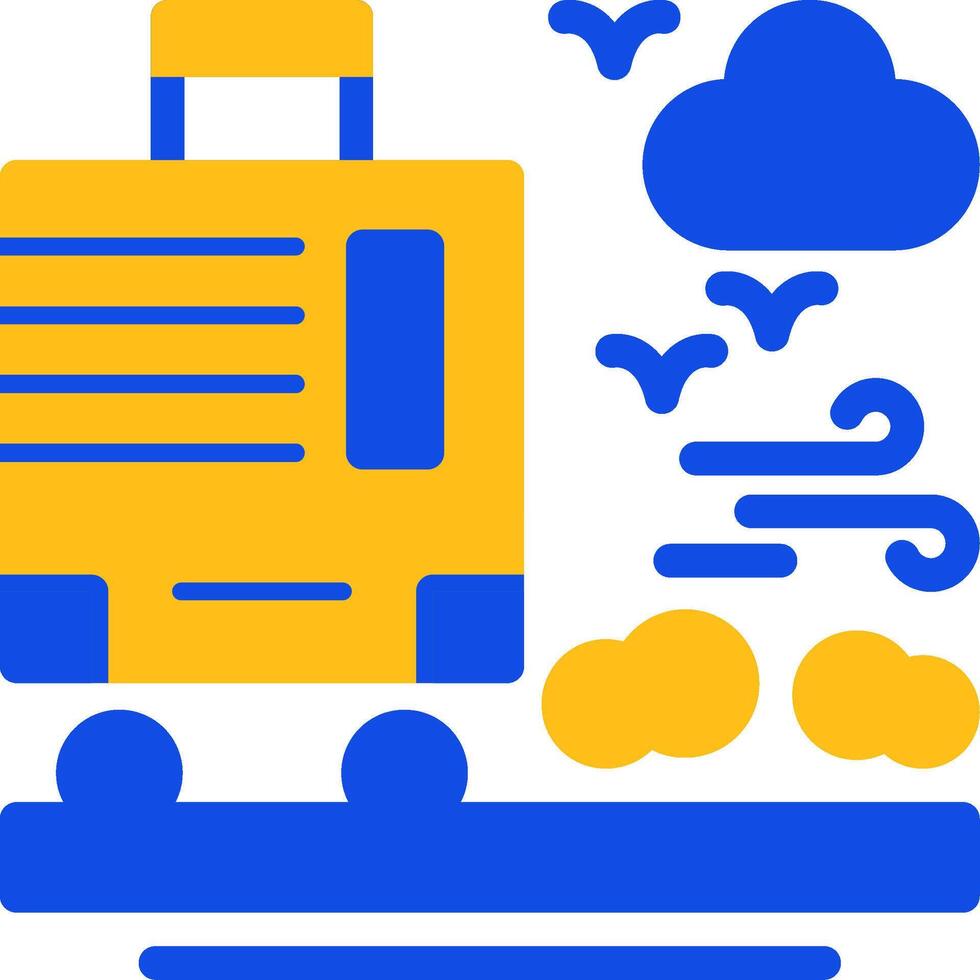 maleta plano dos color icono vector