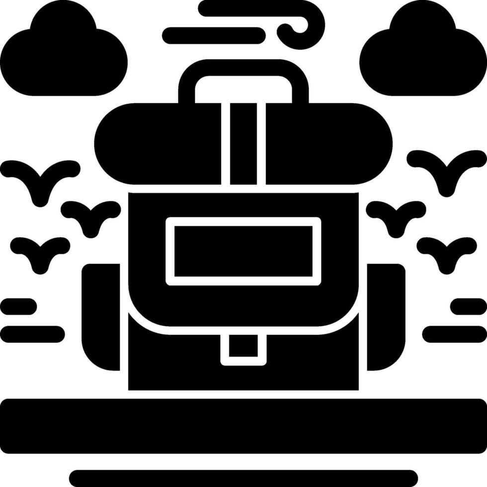 Backpack Glyph Icon vector