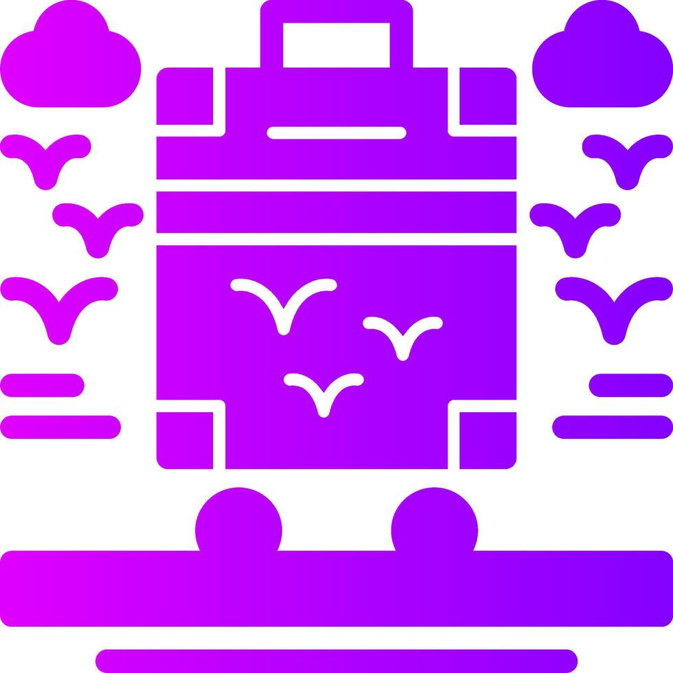Roller suitcase Solid Multi Gradient Icon vector