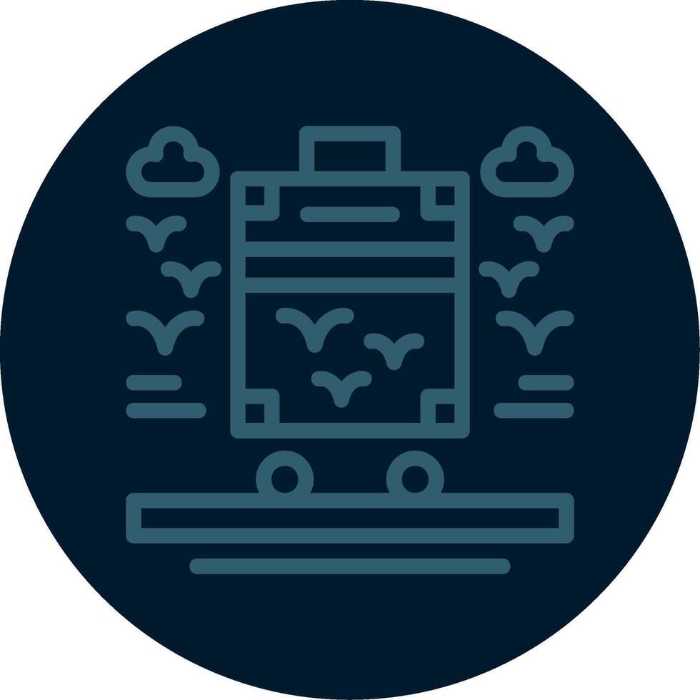 Roller suitcase Line Multi color Icon vector