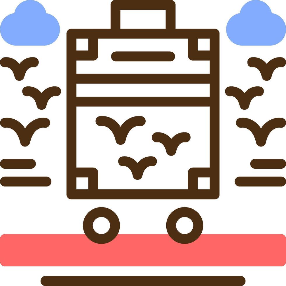 Roller suitcase Color Filled Icon vector