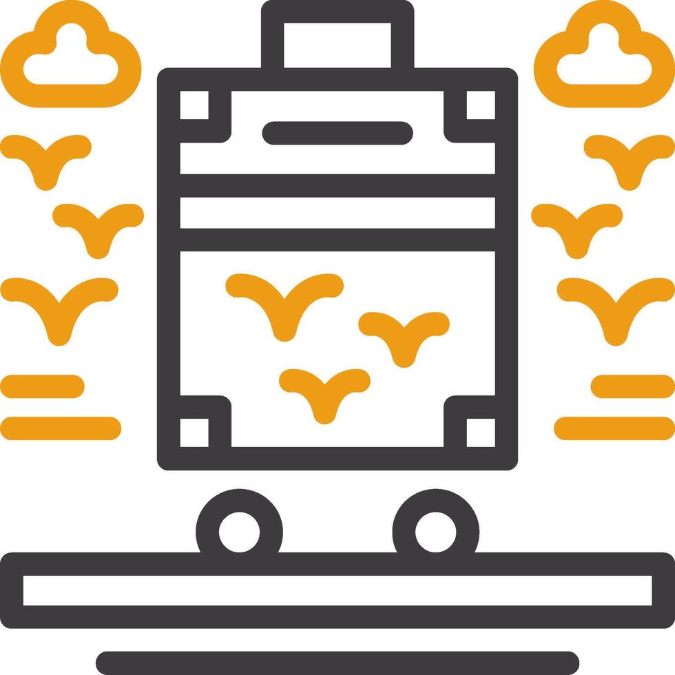 Roller suitcase Line Circle Icon vector