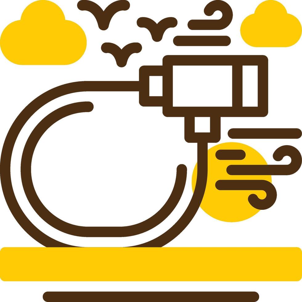 Bicycle lock Yellow Lieanr Circle Icon vector