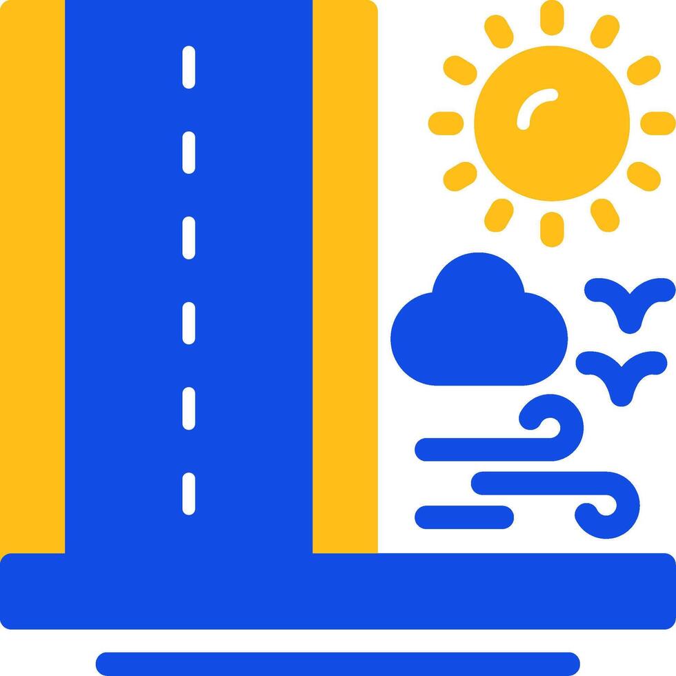 Road Flat Two Color Icon vector