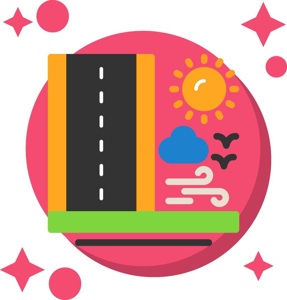 Road Tailed Color Icon vector