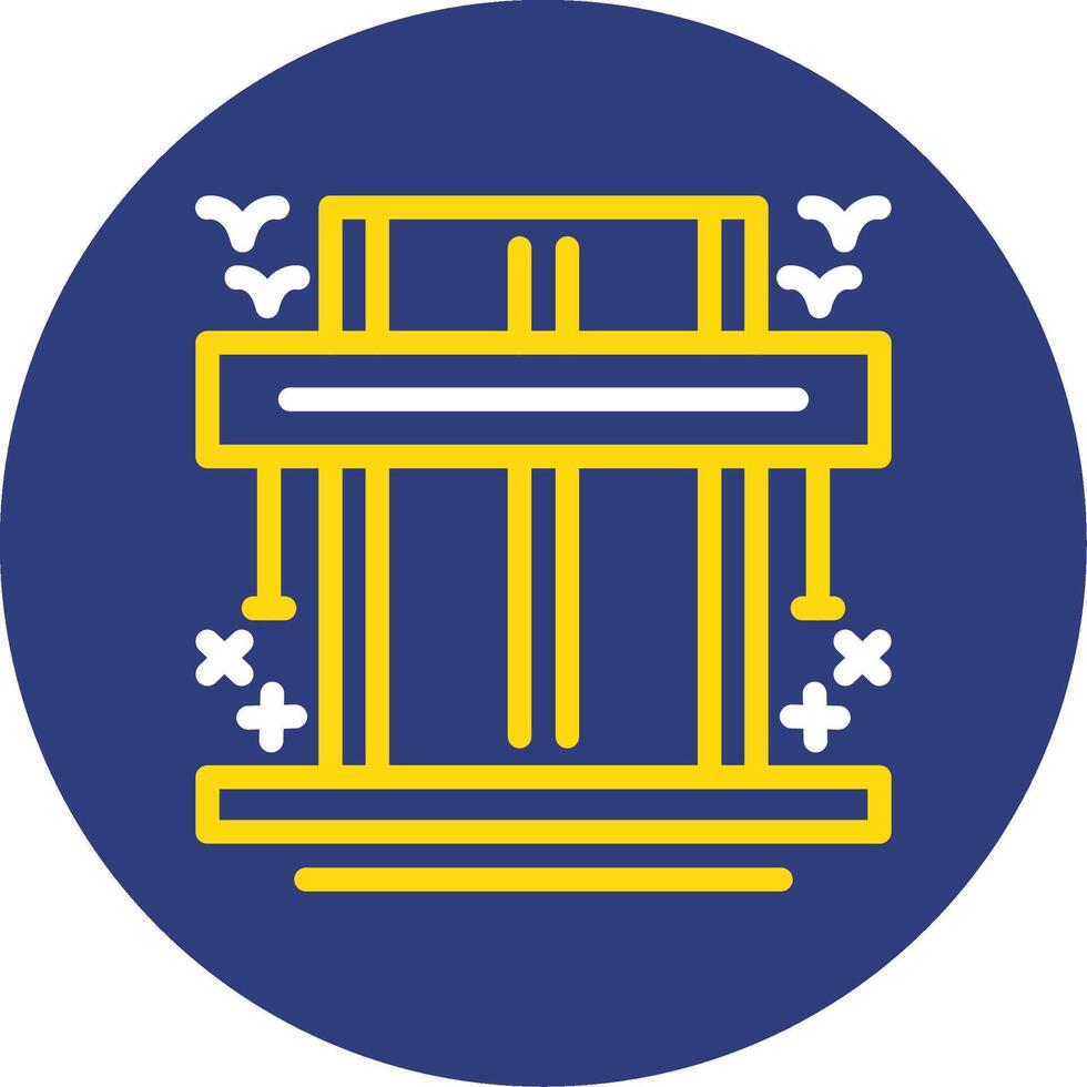 Highway Dual Line Circle Icon vector