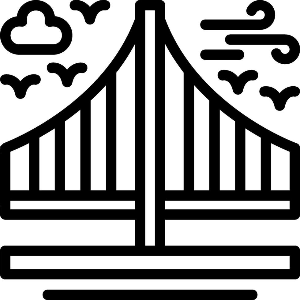 icono de línea de puente vector