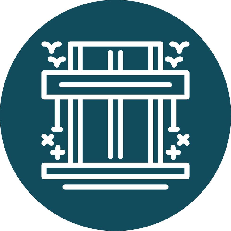 Highway Outline Circle Icon vector