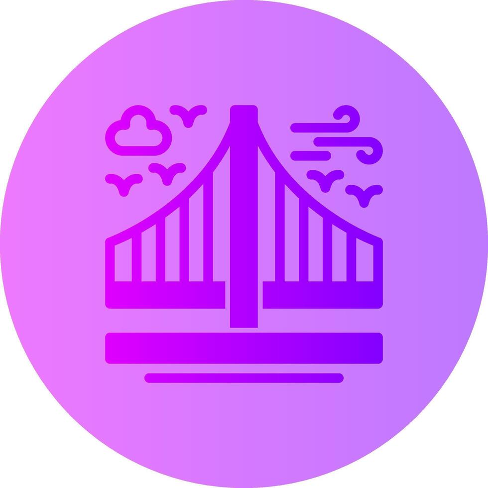 Bridge Gradient Circle Icon vector