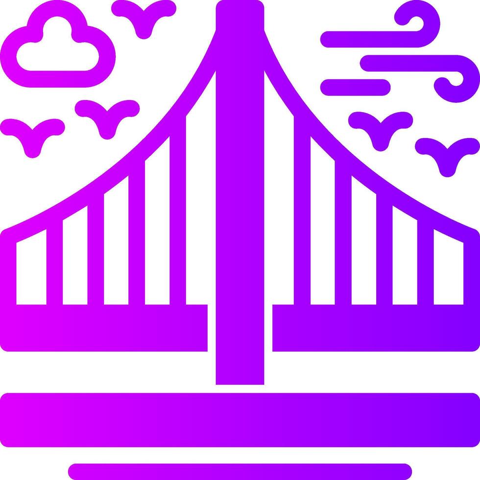 puente sólido multi degradado icono vector