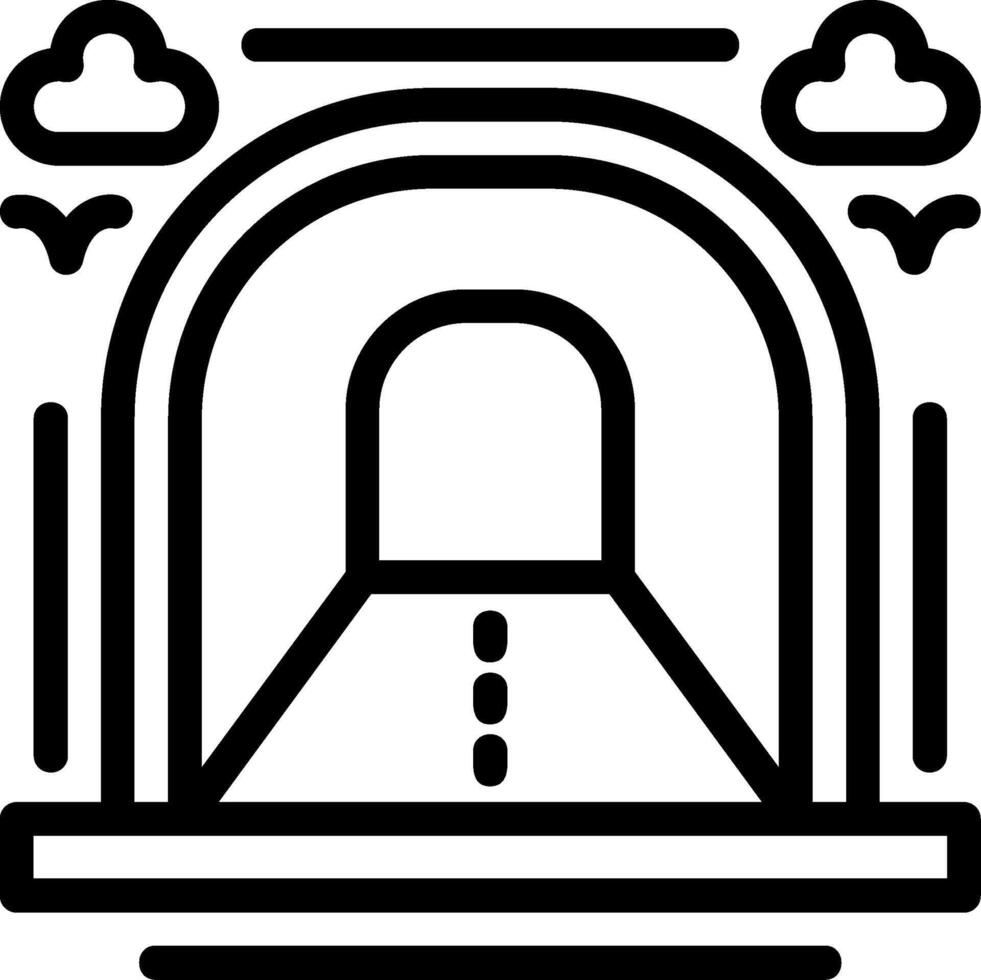 Tunnel Line Icon vector