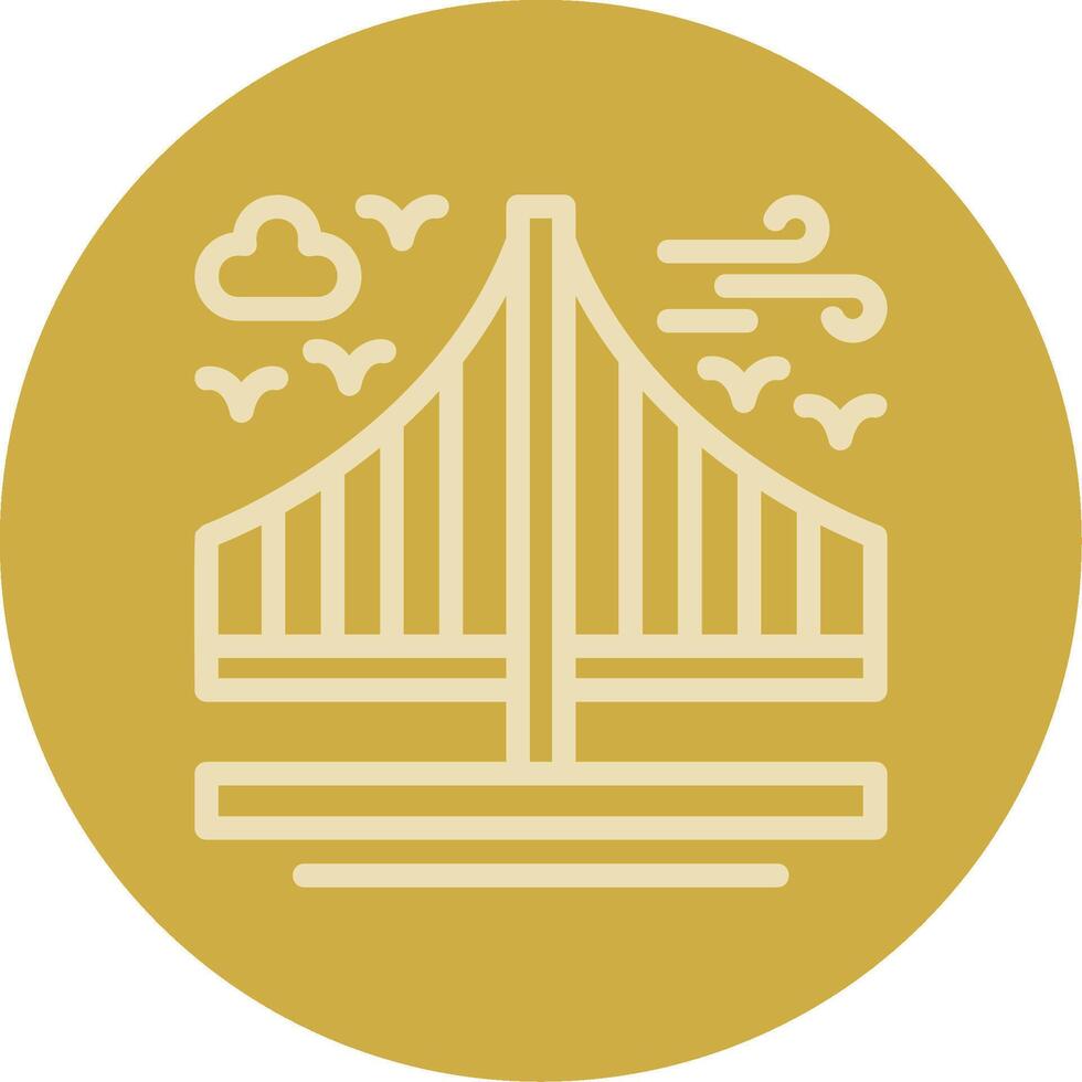 Bridge Line Multi color Icon vector