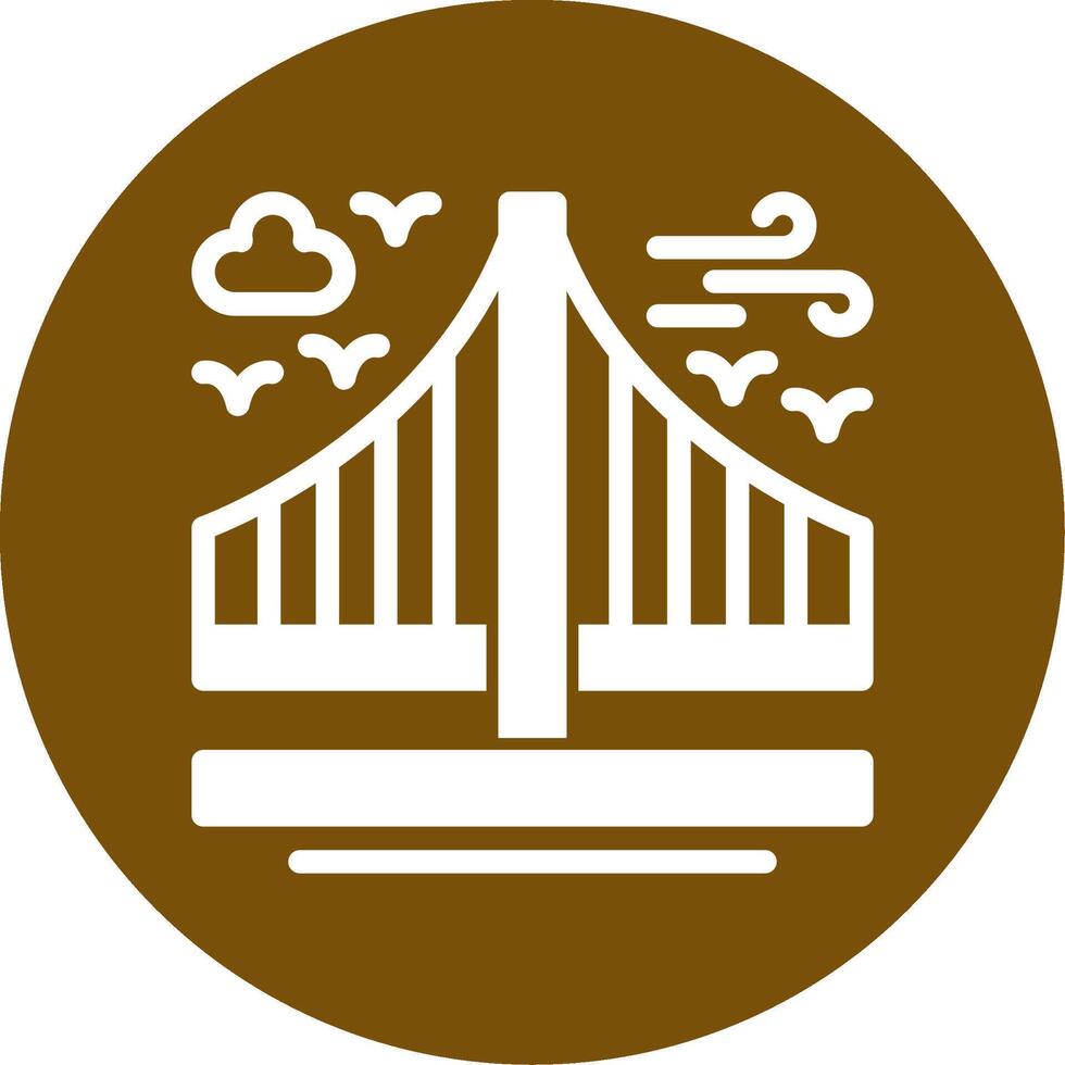 Bridge Glyph Circle Icon vector