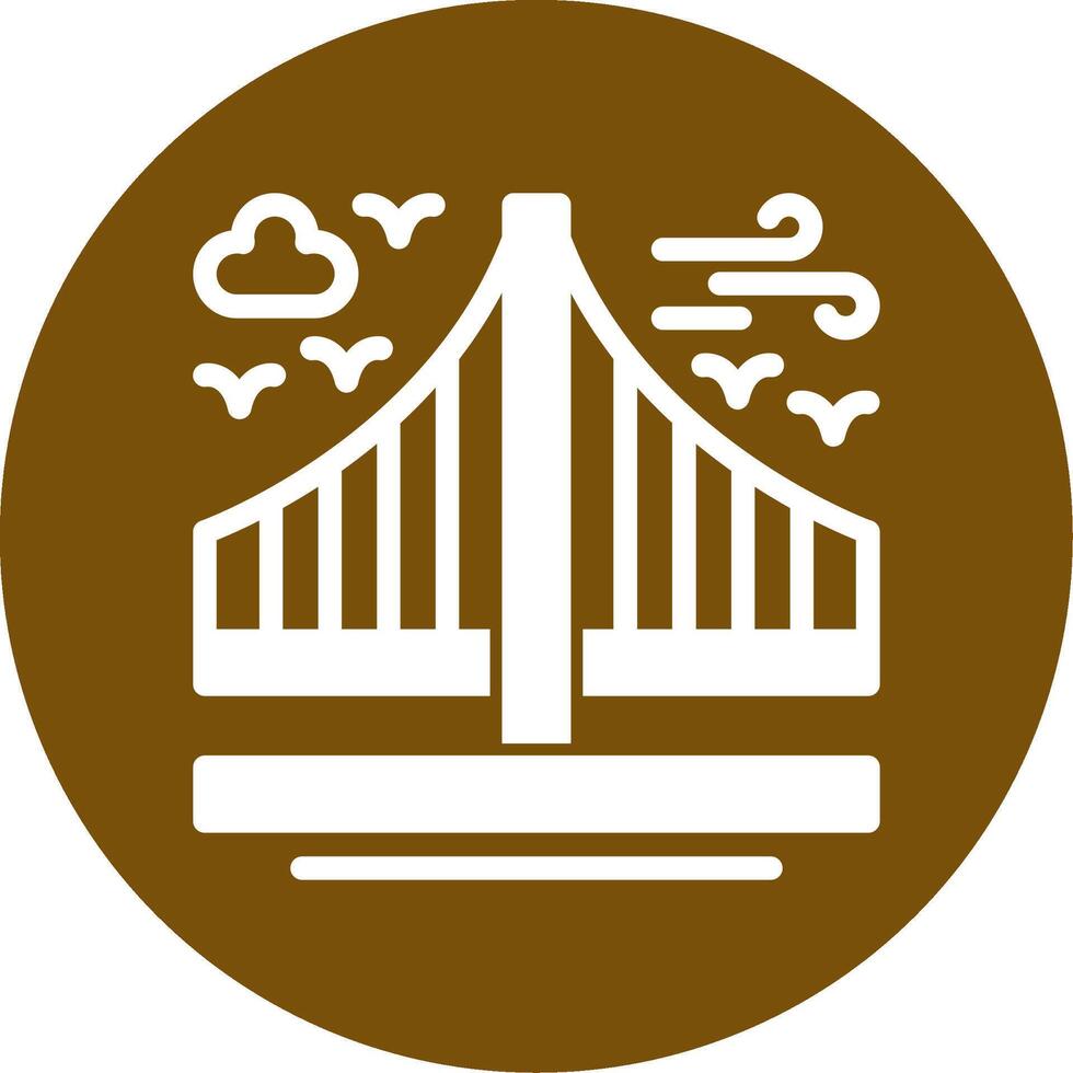 puente glifo circulo icono vector