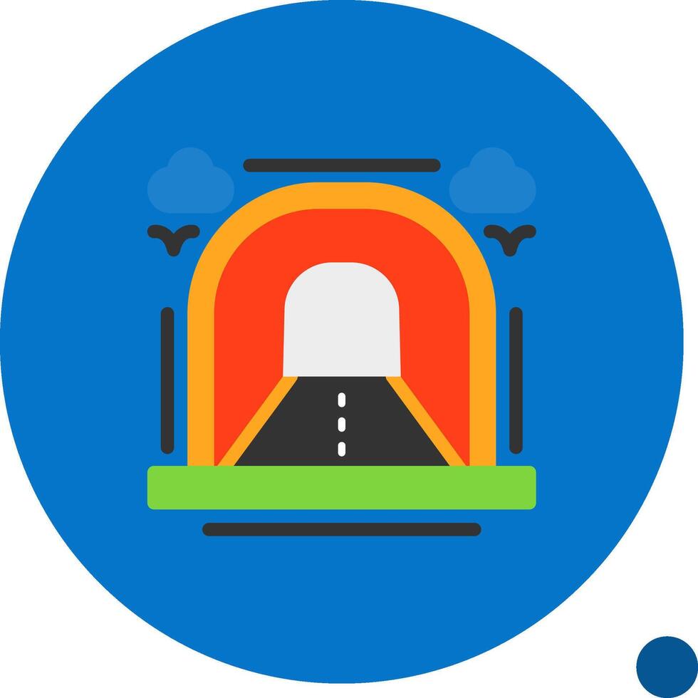 Tunnel Flat Shadow Icon vector