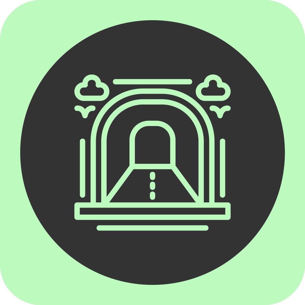 Tunnel Linear Round Icon vector
