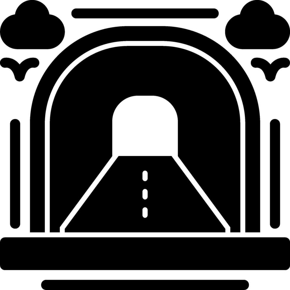 icono de glifo de túnel vector