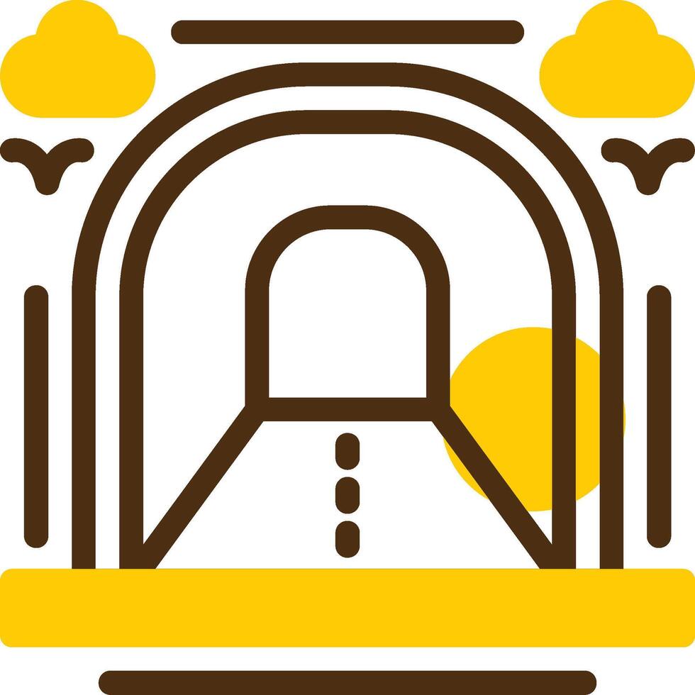 Tunnel Yellow Lieanr Circle Icon vector