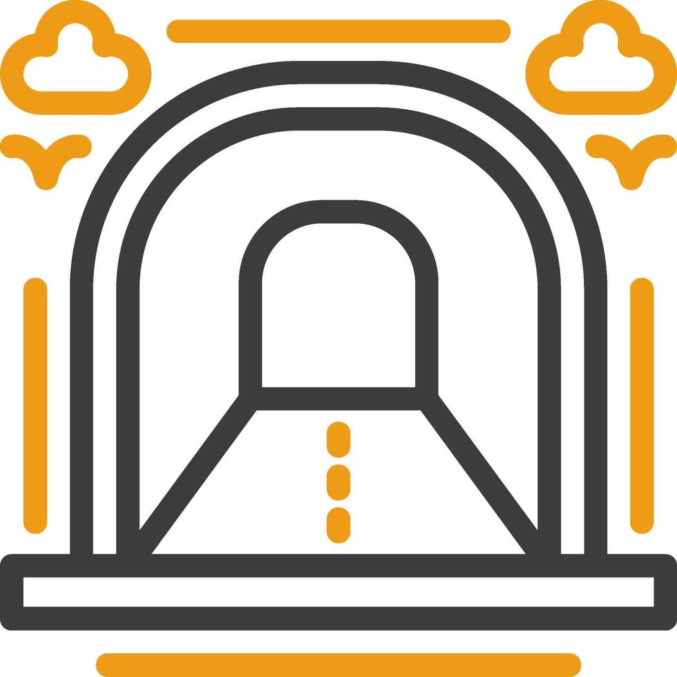 Tunnel Line Circle Icon vector