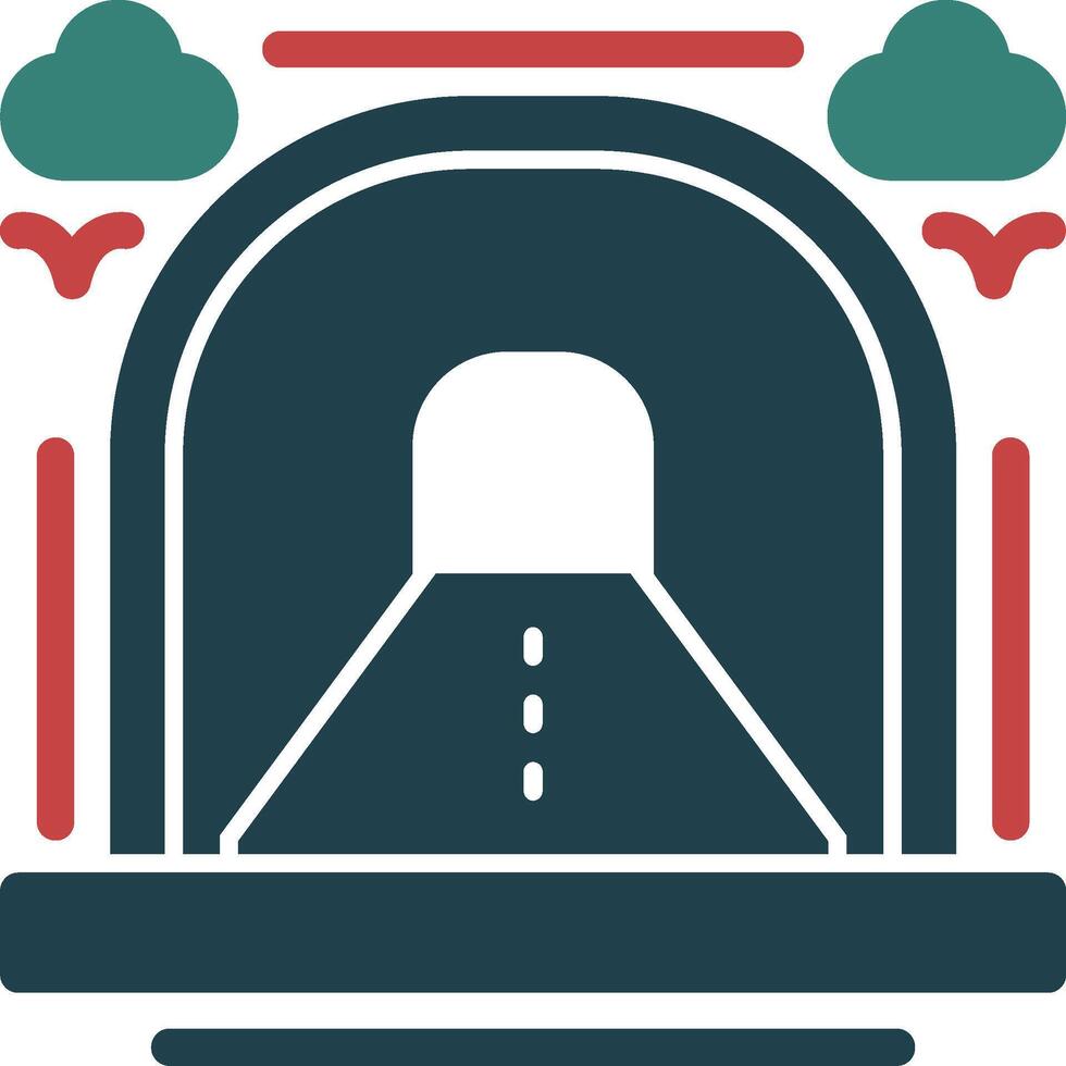 Tunnel Glyph Two Color Icon vector