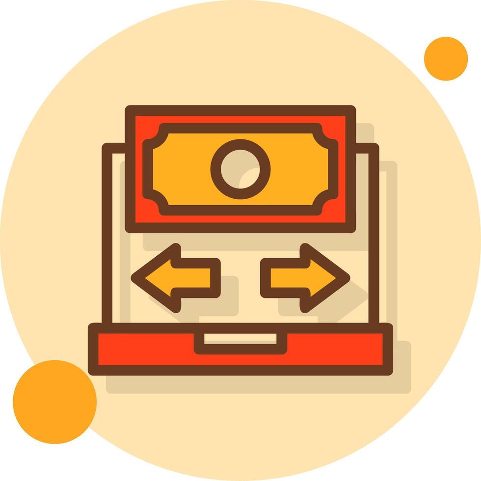 Money transfer Filled Shadow Circle Icon vector