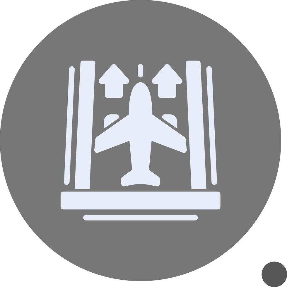 aeropuerto pista glifo sombra icono vector