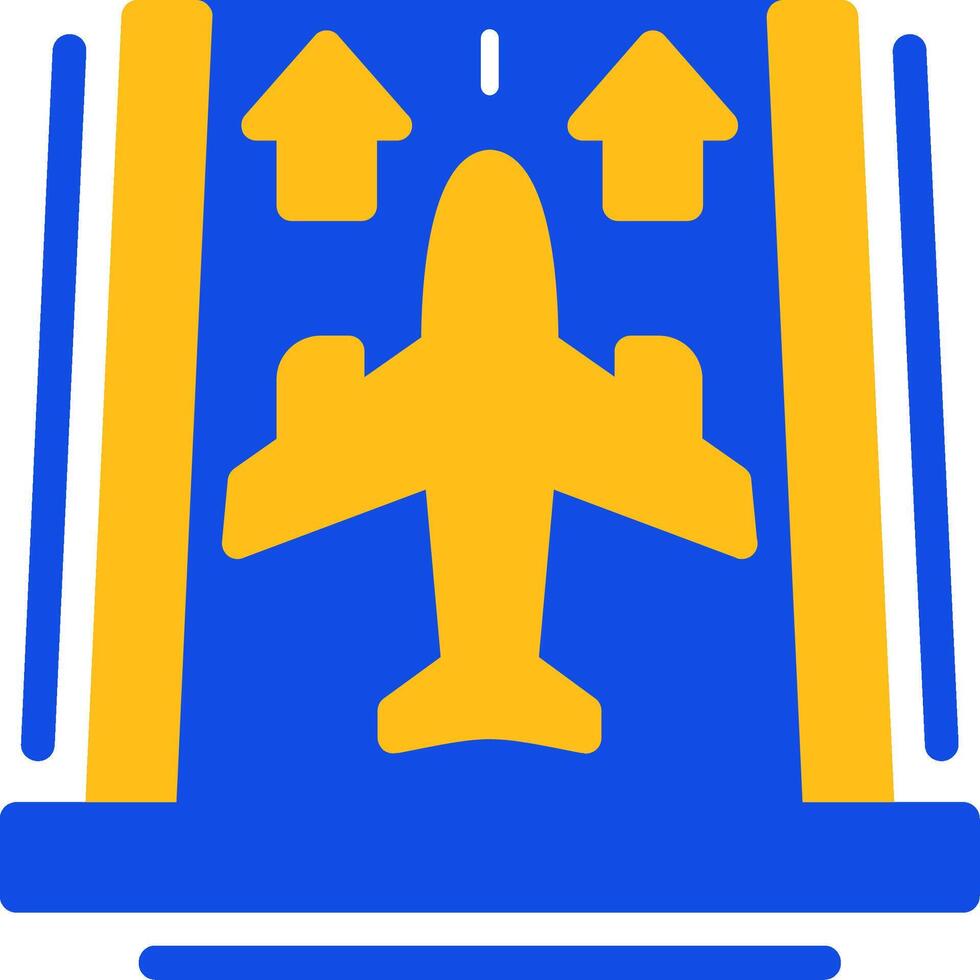 aeropuerto pista plano dos color icono vector