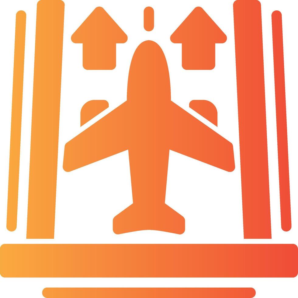 aeropuerto pista sólido multi degradado icono vector