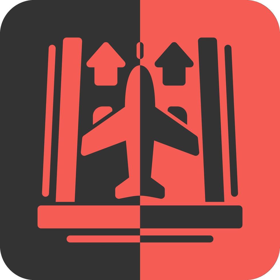 Airport runway Red Inverse Icon vector