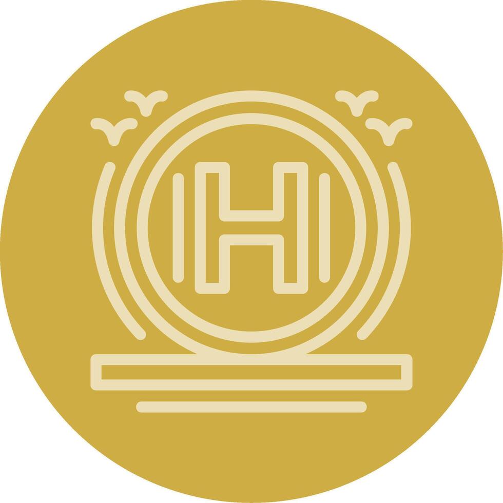 Helipad Line Multi color Icon vector