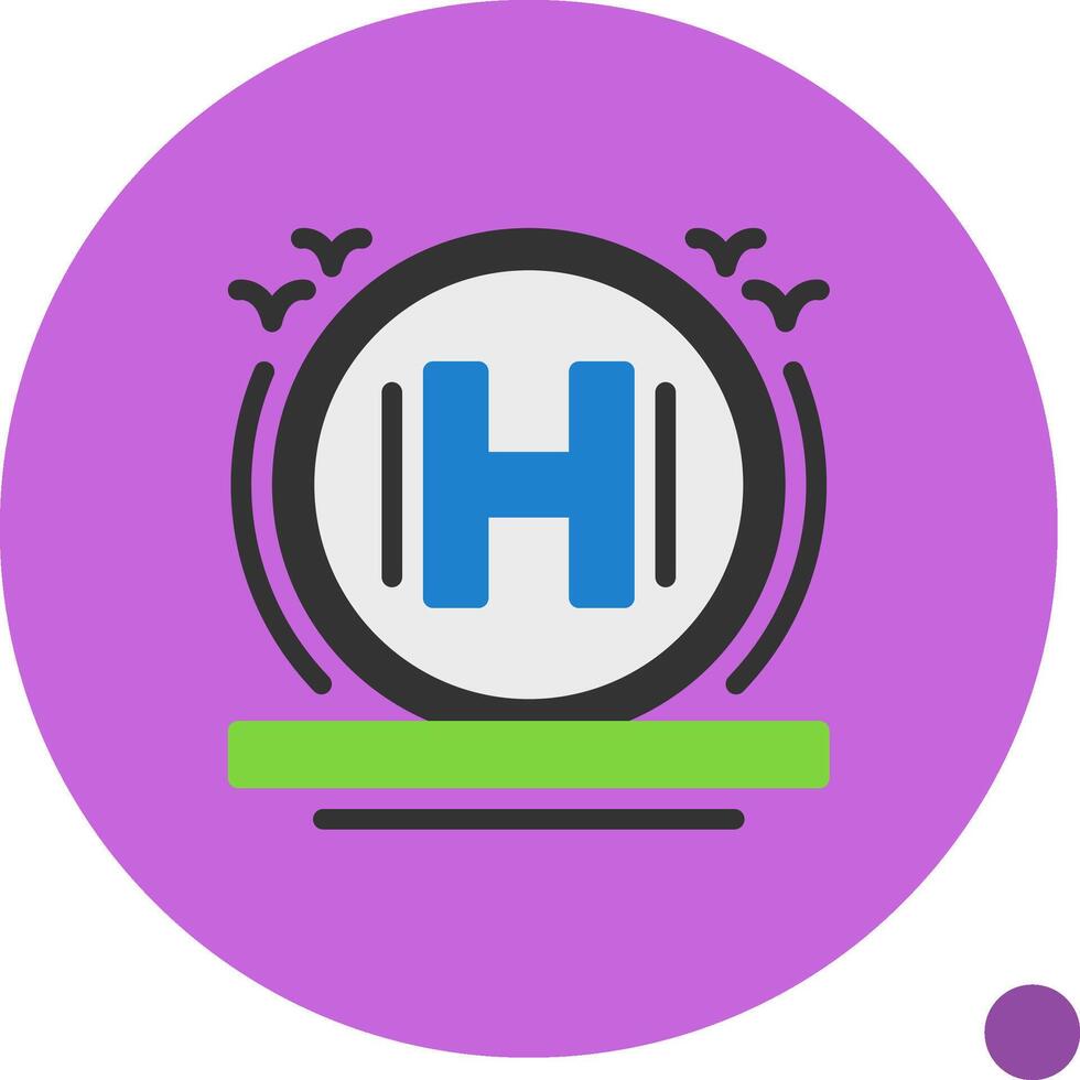 Helipad Flat Shadow Icon vector