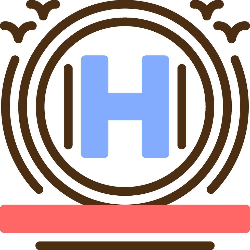 Helipad Color Filled Icon vector