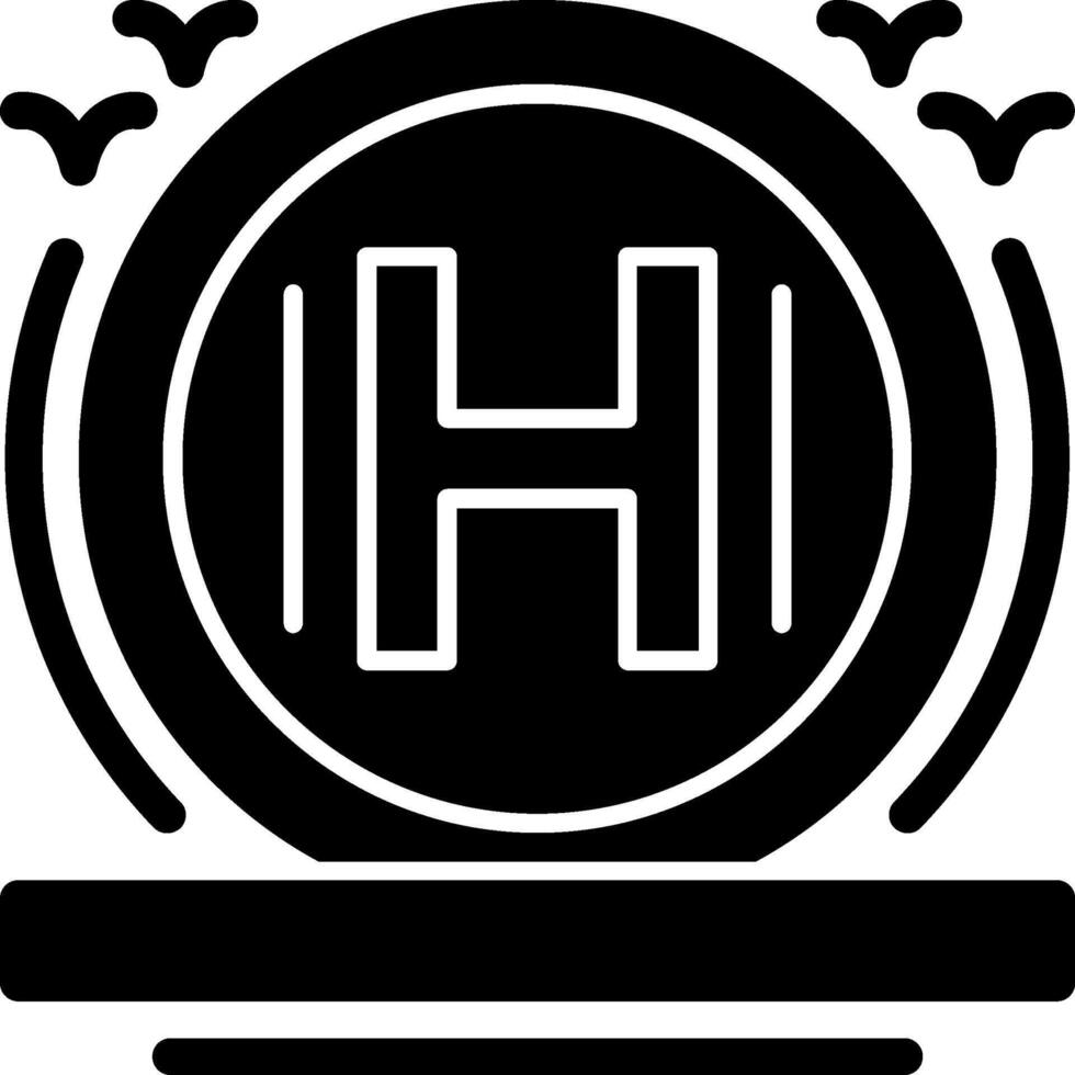 Helipad Glyph Icon vector